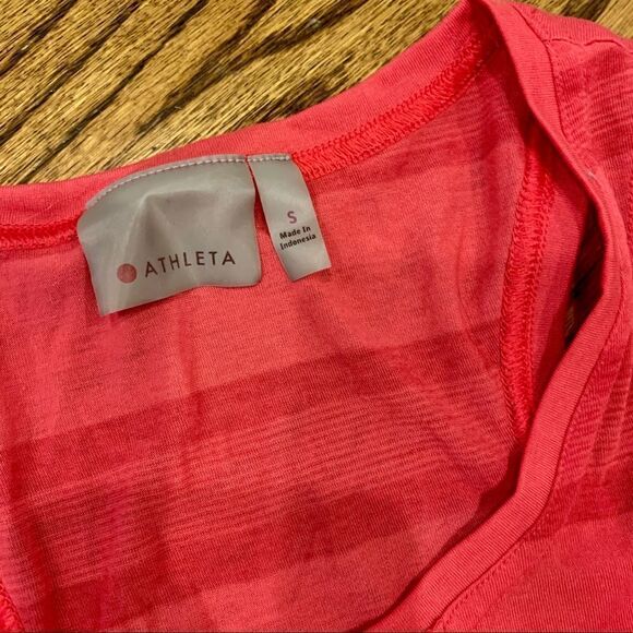 ATHLETA Coral Pintuck Striped Tank Top EUC S - Picture 2 of 4